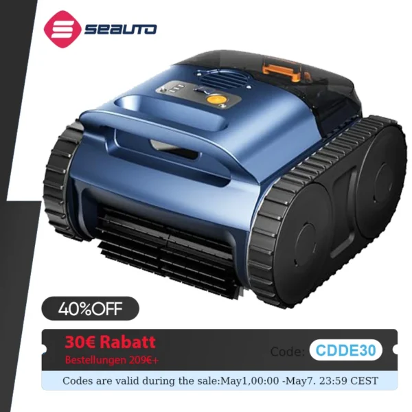 Seauto Pool-Staubsauger, 3 Modi für Boden- und Bodenpool bis zu 2150 Quadratmeter. Ft., hält bis zu 150 Minuten lang, bürstenloser 180-W-Motor