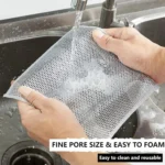 10 Stück Magisches Spültuch mit Silberdraht, Reinigungstuch für die Küche, Verdicktes Mikrofaser-Waschtuch mit Eingebautem Schwamm, Stahlbürsten-Lappen 5