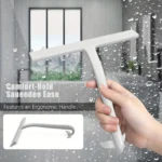 1 Stück Silikon-Duschabzieher für Glastüren, Mehrzweck-Glaswischer-Schaber für Badezimmer, Toilette, Autofenster, Fliesenwand, Auto