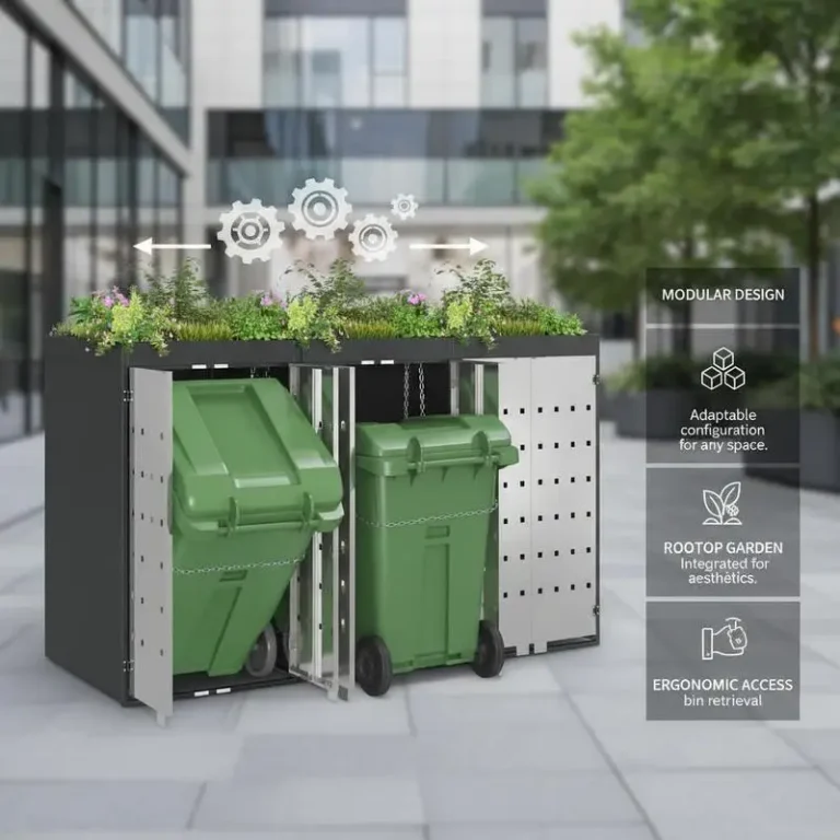 Abfalleimer für 3 Behälter, Anthrazit, großer Küchen-Recyclingbehälter zur Abfalltrennung, moderner Pedal-Mülleimer 2
