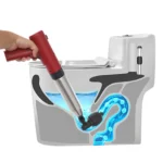 Hochdruck-Elektrischer Toilettenreiniger in Rot, 100-240V, 1500mAh Lithium-Batterie, Versiegeltes Anti-Rückfluss-Design 8