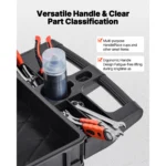 SucceBuy 2/3 Shelf Utility Service Cart Dolly mit 360° °   Schwenkräder Ergonomischer Aufbewahrungsgriff für Lager/Garage/Reinigung 4