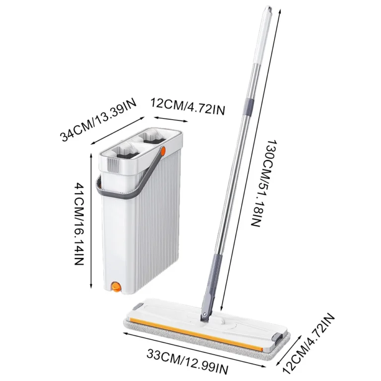 Flachmopp- und Eimer-Set, multifunktionaler Haushaltsmopp für Nass- und Trockenreinigung von Böden, für Badezimmer, Küche, Fenster, Toilettenreinigungswerkzeug 2