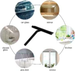 Duschabzieher für Glastüren, Duschwandschaber, Reiniger mit Silikonhalter, Badezimmerspiegel, Wischer, Schaber, Glasreinigung 3