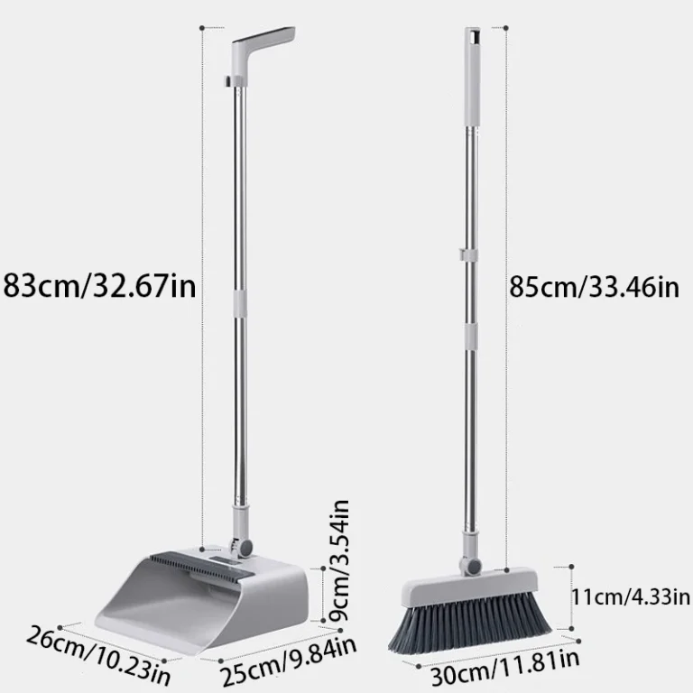 3-in-1 Besen- und Kehrschaufel-Set, Bodenbürste mit langem Stiel, geeignet für den Einsatz zu Hause, im Wohnheim und im Büro 2