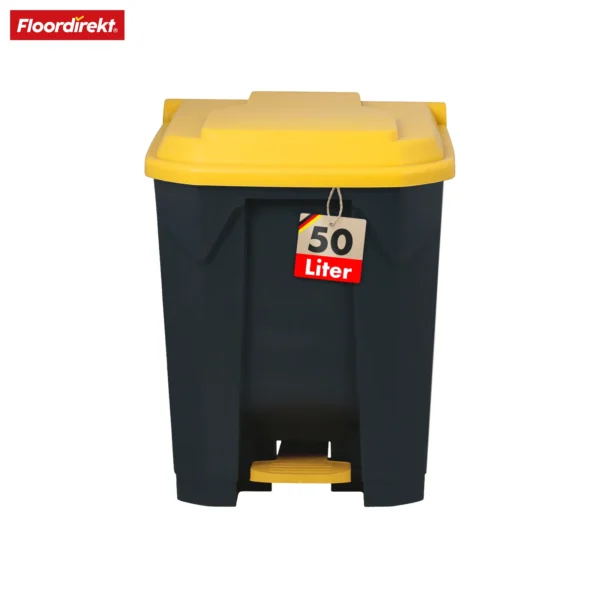 Floordirekt Mülleimer Olaf mit Pedal, Kunststoff Abfalleimer 50L/80L/100L, hygienisch, farbiger Deckel