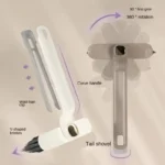 Multifunktionale Badezimmer-Fugenreinigungsbürste mit Clip-Schaber Fliesenbürste 4-in-1 360° °   Rotierende Reinigungsbürste mit Harten Borsten 4