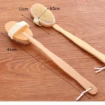 Natürliche Borsten-Rückenbürste mit Abnehmbarem Langem Holzgriff, Trockene Haut Peeling-Körper-Massagebürste für die Dusche 6