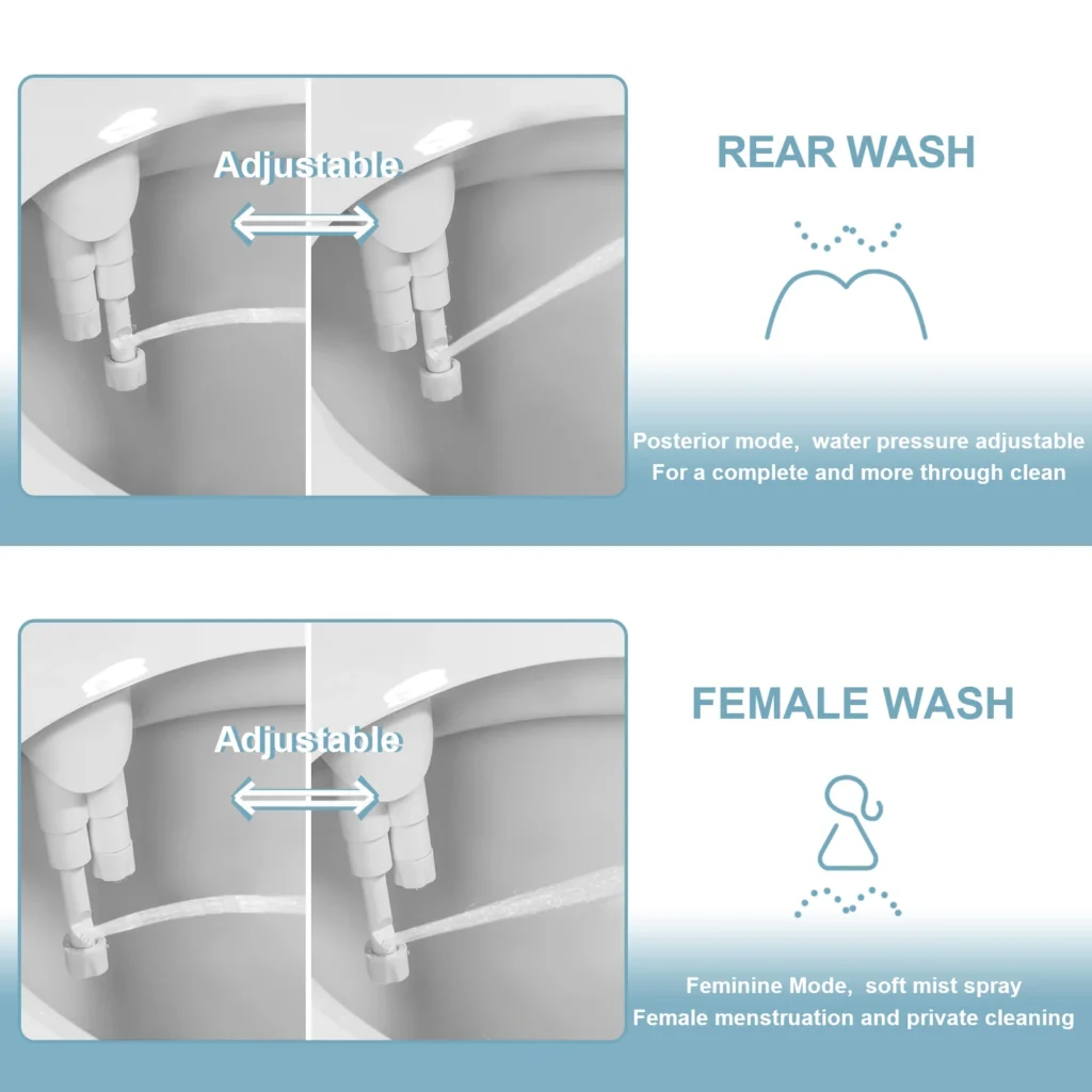 SAMODRA Rechts/Links Hand Toitet Bidet Sprayer Nicht Elektrische Dual Düse Bidet Wc-sitz Hygienische Dusche Für Badezimmer zubehör 2