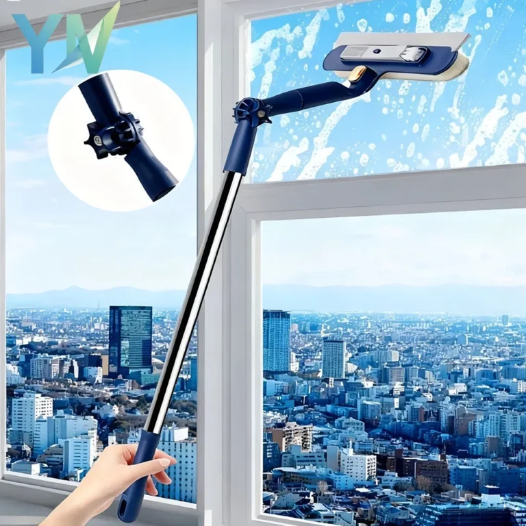Hochhaus-Fensterreiniger mit Doppelseitiger Magnetischer Abzieherfunktion und Teleskopstange für Außen- und Innenbereich