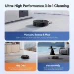 Ultenic T20 Pro Roboter-Staubsauger, 8000Pa Saugkraft, 3 Reinigungsmodi, Intelligente Lidar-Navigation, 2-in-1 Staub- und Wassertank 2
