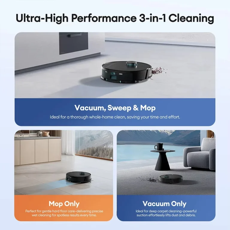 Ultenic T20 Pro Roboter-Staubsauger, 8000Pa Saugkraft, 3 Reinigungsmodi, Intelligente Lidar-Navigation, 2-in-1 Staub- und Wassertank 2