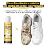 Gel zur Entfernung von Gelbverfärbungen an weißen Schuhen, Schuhweißungs- und Reinigungsgel, entfernt gelbe Ränder, tiefenreinigend, aufhellend, Pflege für weiße Schuhe, 100ml 6