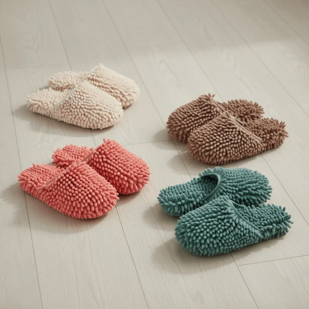 Saugfähige Chenille-Wasserabsorbierende Pantoffeln, Waschbare Mikrofaser-Wischpantoffeln, Weiche Multifunktions-Staubreinigungspantoffeln für die Küche