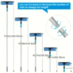 2-in-1-Schaber-Set zum Reinigen von hohen Fenstern (einschließlich 1 drehbarer Kopf und 4 austauschbaren Bürstenköpfen) (einschließlich Verlängerungsstange) 3