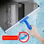 Glasbürste, Fensterreiniger, Rakel mit 53 Zoll langer Hand, professionelles Haushaltsfenster-Wasserflecken-Reinigungswerkzeug für das Bad 3