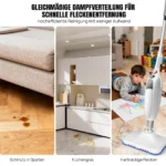 1500W Elektrischer Dampfmop mit 400ml Wassertank, 2 waschbare Pads - Integriertes Design, 4,8m Kabel, schnelles Aufheizen, hohe Dampfmenge, Reinigung mehrerer Böden und Teppiche, Dampfmenge ＞28g/min 8