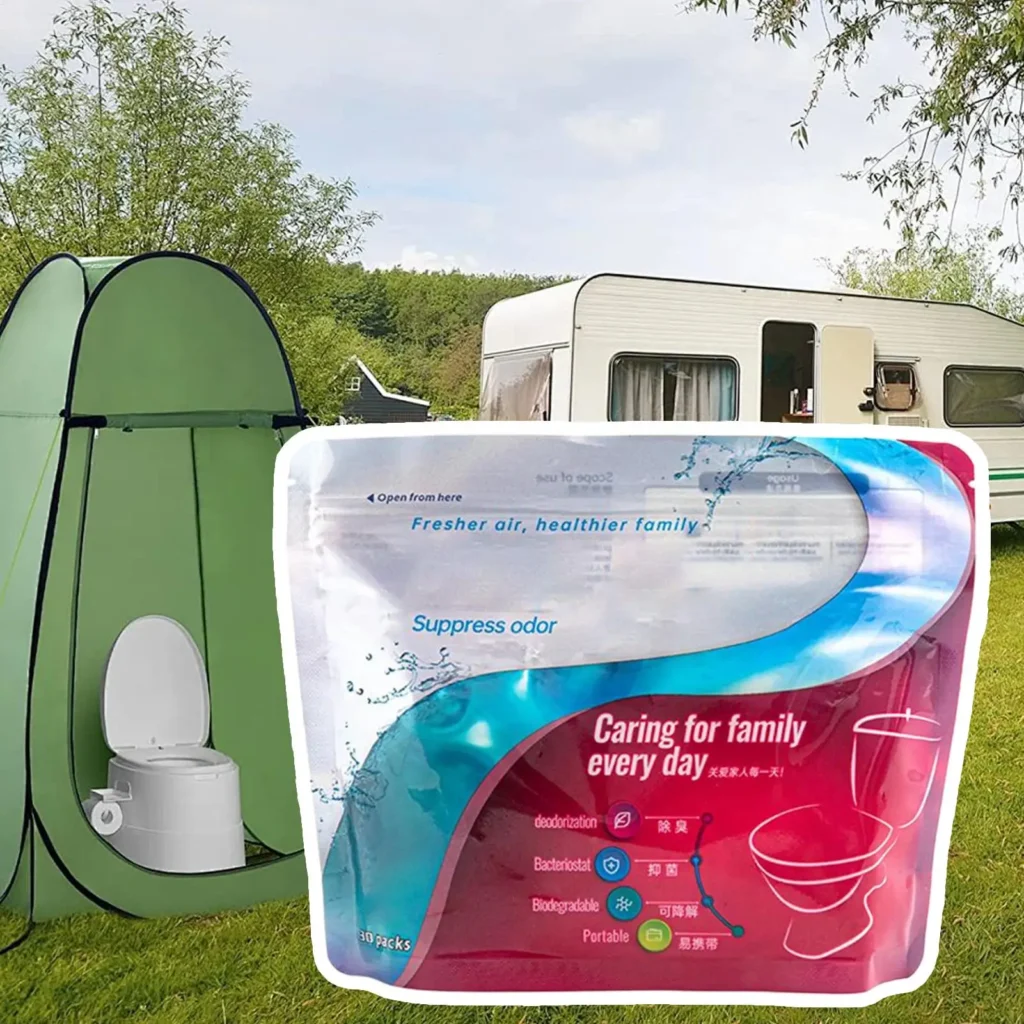 30 Stück Rapid Poo Urin-Pulver, tragbares Toiletten-Gel, Urinverfestiger, Gellierflüssigkeit, Geruchsneutralisierer für Camping im Freien