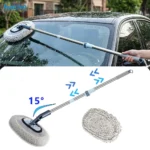 Autowaschbürste mit Langem Griff Verstellbare Autoreinigungsbürste für Windschutzscheibe Kratzfreie Autodetailing-Reinigungsbürste