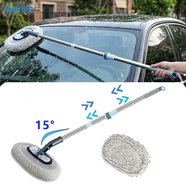 Autowaschbürste mit Langem Griff Verstellbare Autoreinigungsbürste für Windschutzscheibe Kratzfreie Autodetailing-Reinigungsbürste