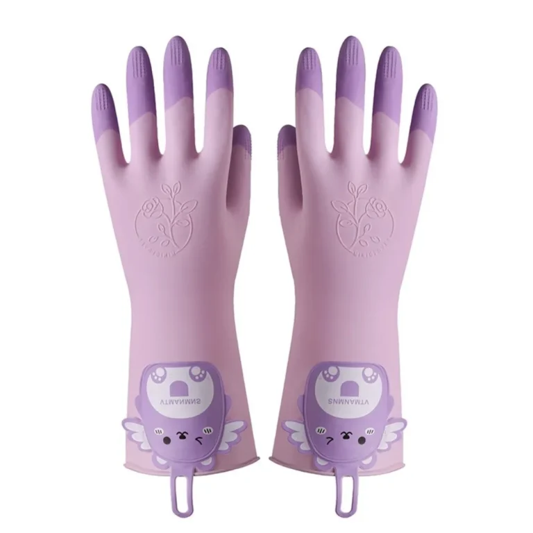 1 Paar rutschfeste Spülhandschuhe mit Cartoon-Motiv, verlängerte Wäsche-Reinigungshandschuhe, wiederverwendbare, reißfeste Küchen-Reinigungshandschuhe