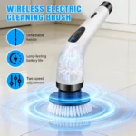 Elektrische Reinigungsbürste, Elektrische Reinigungsbürste mit Verlängerungsgriff und Austauschbaren Bürstenköpfen, 380 U/min für Haus, Boden, Auto 2