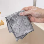 10/20Pcs Reinigung Produkte Geschirrtuch Silber Draht Reinigung Küche Tuch Verdickt Mikrofaser Waschen Handtuch Eingebaute Schwamm Ball Lappen 5