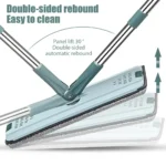 Flacher Quetschmopp mit Eimer, freihändig schwenkbarer Bodenreinigungsmopp, Mikrofaser-Wischpads, Nass- oder Trockengebrauch auf Hartholzlaminat 3