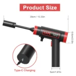 EAFC 60 Bar Hochdruck-Wasserpistole, 160 W, Autowaschmaschine, tragbarer kabelloser Hochdruckreiniger, Schaumsprüher, eingebauter Akku 6