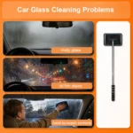 Auto-Fensterreinigungsbürste Windschutzscheiben-Entnebelungsbürste mit Teleskopstiel für Auto und Haus Glasreinigungsbürsten Staubentferner 2