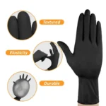 10/20/50/100 Stück schwarze Nitril-Einweghandschuhe für die Arbeit, latexfrei, Heimreinigungshandschuh, strukturierter Mechaniker, Tattoo, Haarfärbemittel, Schönheit 2