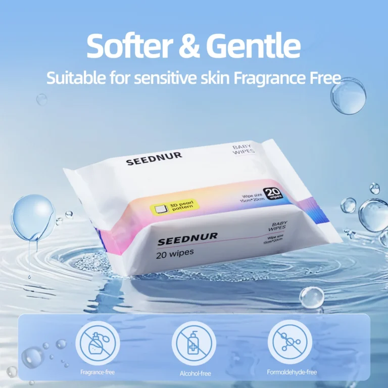 Baby-Feuchttücher für empfindliche Babyhaut, einzeln verpackt, 20 Tücher pro Packung, 60 Packungen im Set 2