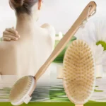 Natürliche Borsten-Rückenbürste mit Abnehmbarem Langem Holzgriff, Trockene Haut Peeling-Körper-Massagebürste für die Dusche 3