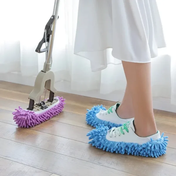 2 stücke Staub Reiniger Weiden Hausschuhe Haus Badezimmer Boden Reinigung Mopp Slipper Faule Schuhe Abdeckung Chenille Duster Tuch