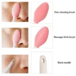 1PC/4PCS Schönheit Hautpflege Gesicht Waschen Silikon Pinsel Peeling Nase Sauber Mitesser Entfernung Pinsel Werkzeuge mit Ersatz Kopf 4
