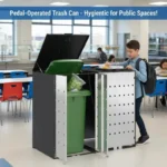 Abfalleimer für 3 Behälter, Anthrazit, großer Küchen-Recyclingbehälter zur Abfalltrennung, moderner Pedal-Mülleimer 6