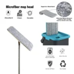 Ersetzen Sie den Moppkopf aus Mikrofaser, Ersatzkopf, Bodenreinigungstuch, Pads, flache Squeeze-Handfreie Auswringwerkzeuge für Zuhause und Küche 3