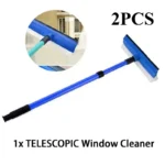 2-in-1 Teleskop Fenster Glas Reiniger Wischer Langen Griff Schwamm Pinsel Fenster Mopp Rakel Wischer Reinigung Rakel Werkzeug