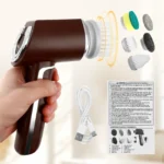 2000 mAh Haushalts-Powerschrubber mit 5-in-1 Multifunktions-Bürstenkopf-Set, wasserdicht und langlebig 4