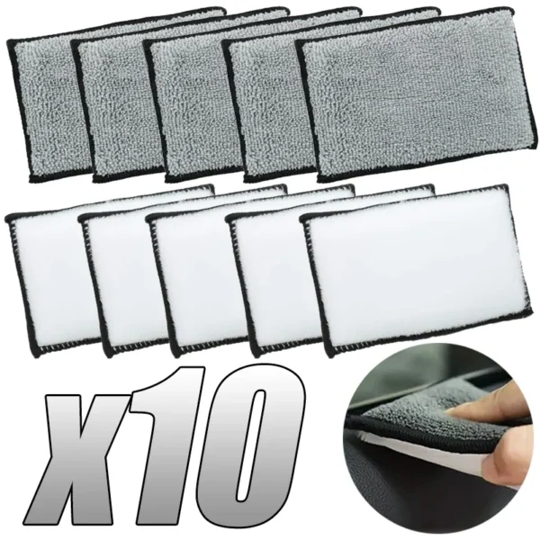2-10Pcs Weiche Doppel Seite Mikrofaser Schrubben Schwamm Auto Leder Reinigung Mikrofaser Handtuch Wachs Schwamm Auto Detaillierung Werkzeuge