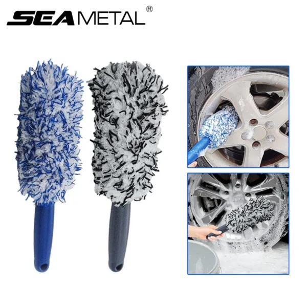 Seametal Autorad Reifen Felge Reinigungs bürste tragbare Plüsch Auto Radnabe Bürste Wasch werkzeug Auto Detail lierung Pflege Stauben tfernungs bürste