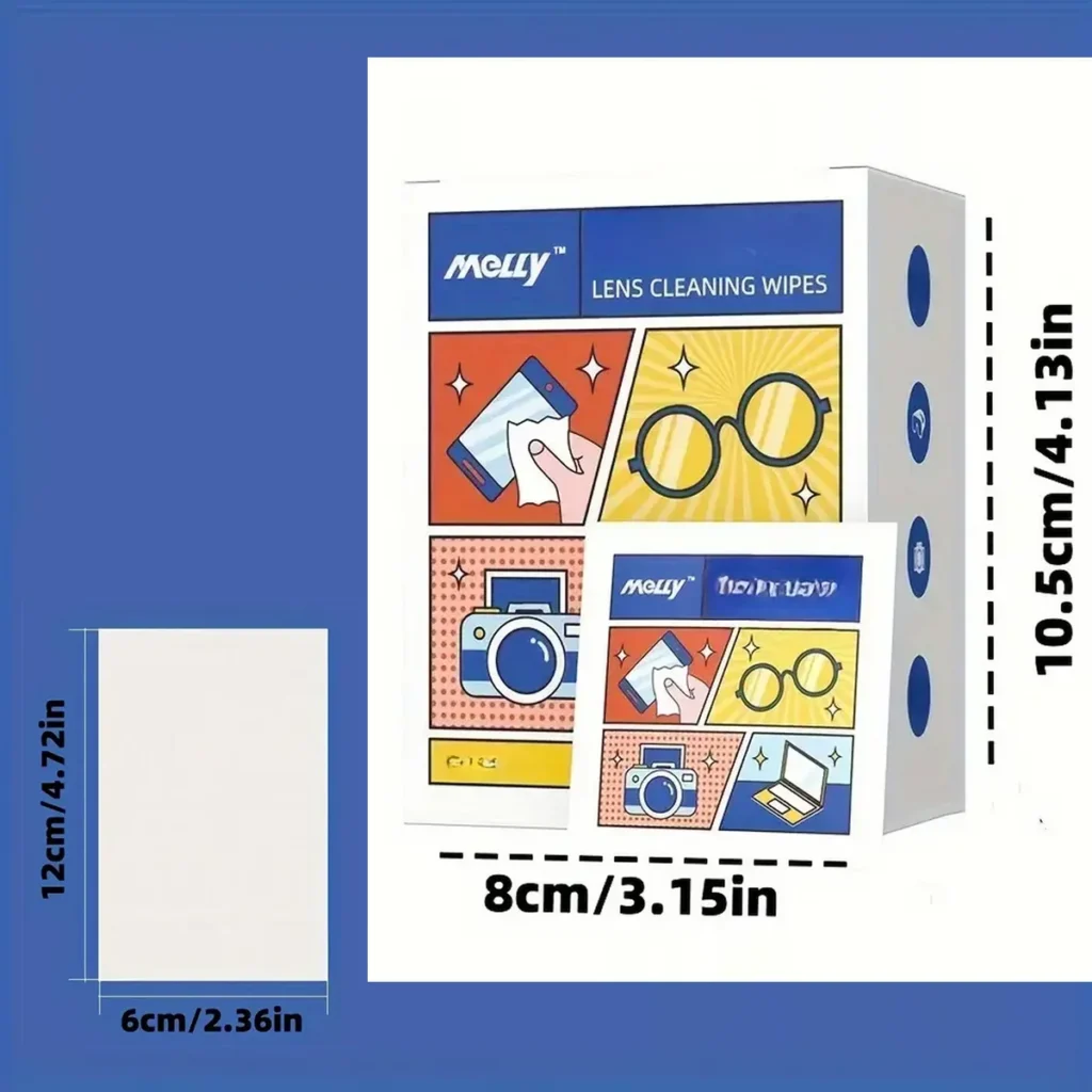 100/200 Stück Einweglinsen und Linsenreinigungstücher, Metallschmucktücher, Antibeschlagtücher für Brillen, Handybildschirme 2