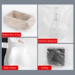 50 Stück Weiße Große Plastik-Müllbeutel, Verstärkte Transparente Plastiktüten für Bettwäsche, Einweg-Hotel-Aufbewahrungsbeutel für den Haushalt 3