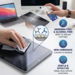 MIRAVEXL Bildschirmreiniger-Set 50ml - Sicheres Spray für Handys, Laptops, Fernseher & Brillen, mit Mikrofasertuch & Reinigungsbürste 5