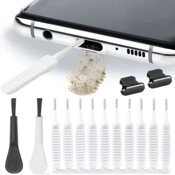 Handy-Ladeanschluss, Staubstecker für iPad, iPhone 15, für Duschanschluss, Reinigungsset, Computer-Tastatur-Reiniger, Werkzeug, Reinigungsbürste