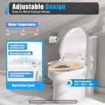 Elektrisch Beheizter Intelligenter Toilettensitz, 250kg Belastbarkeit, 3-Stufen-Temperaturregelung, Mehrere Reinigungsmodi, Selbstreinigende Düse, Auto-Funktion 2