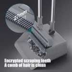 Multifunktionales 3-in-1-Bodenreinigungsset in Grau, Kombination aus Besen + Kehrschaufel + Handbodenbürste, Haushaltsreinigungsset, nur mit zwei langen Griffen für die Reinigung von Wohnungen, Büros und Innenräumen. 3