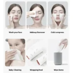 100 Stück Einweg-Gesichtstuch, Baumwollgewebe, weich, dick, trocken abwischbar, wiederverwendbare Make-up-Entferner-Pads, Gesichtsreinigungsgewebe 4