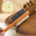 2-seitige Reinigungsbürste aus Wildleder mit langem Griff, Schuhbürste, Turnschuhe, Reiniger, Schuhe, Flecken, Staub, Stiefelreiniger, Fleckenentfernung, Gummibürste