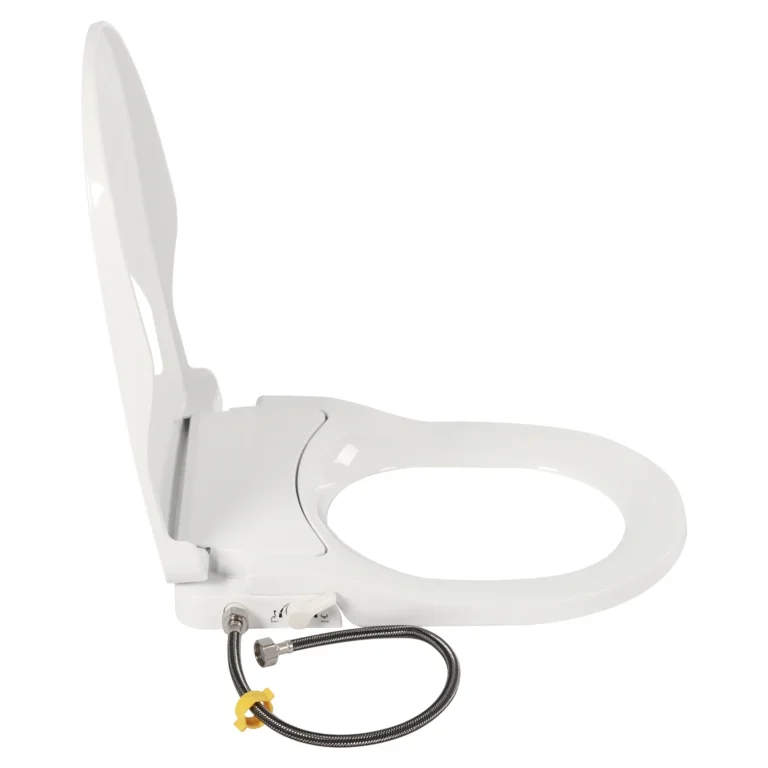 Toiletten-Bidet-Sitze, nicht elektrisch, mit selbstreinigenden Doppeldüsen, Bidet-Einsatz für Toilette mit weichem, geschlossenem Toilettensitz, Weiß